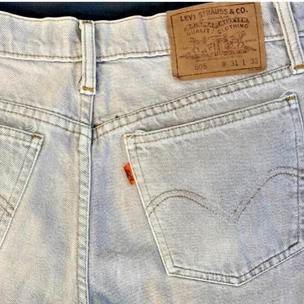 VTG Levi's 805 Orange Tab Gray Wash Jeans Cotton Denim Straight 29x32